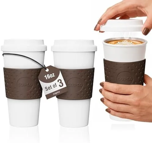 Copco Acadia 16 oz travel mug, set of 3 in Brown