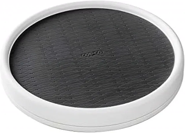 Copco Lazy Susan Turntable Organizer 12 Inch - Non-Skid Cabinet Organizer with Smooth Spin Ball Bearings - Pantry Organizer and Storage, Charcoal Gray