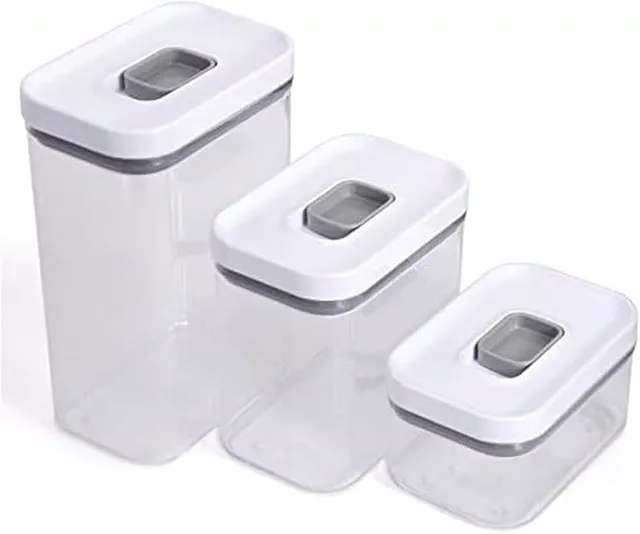 Copco Food and Organization Storage Container with Airtight Lid, Set of 3 Wide .80, 1.71, 2.74-Quart, Clear : Everything Else