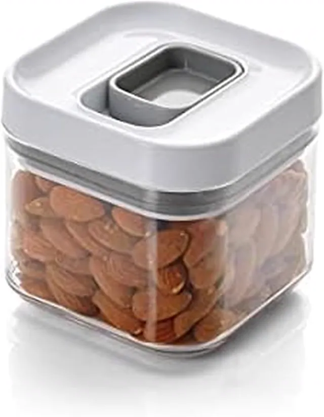 Copco Clear Storage Container 0.52 Qt - Airtight Sliding Lid Lock, Stackable Pantry Organizer for Dry Food, Crafts, and Kitchen Storage Bin