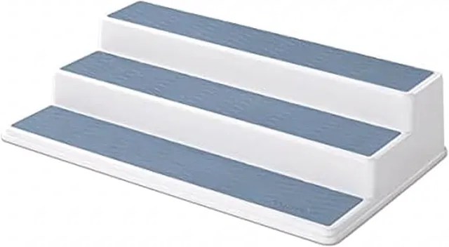 Copco Basics 3-Tier Spice Pantry Kitchen Cabinet Organizer, 15-Inch, Faded Denim