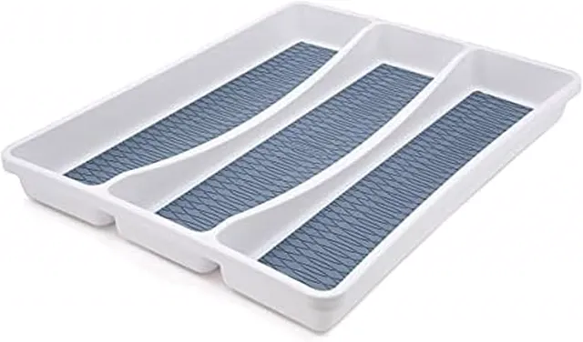 Copco Basics 3 Compartment Drawer Organizer, 15.74 x 12.79 x 1.75-Inch, Faded Denim
