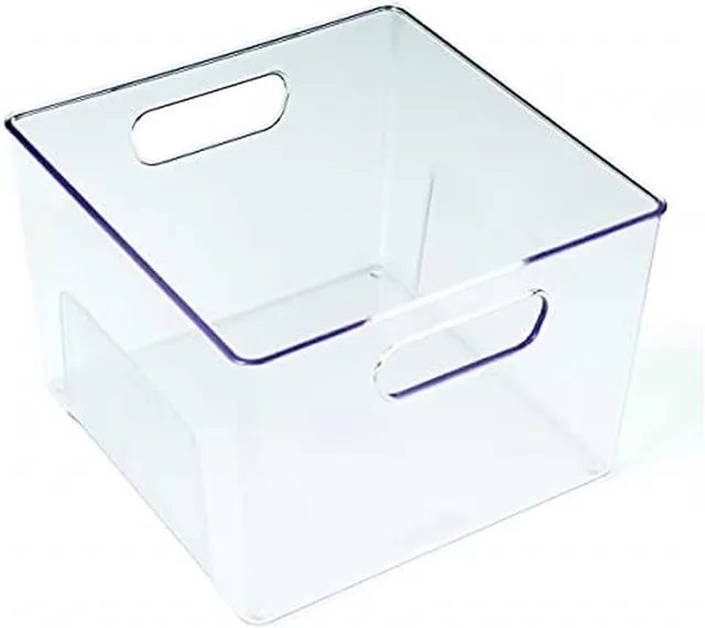 Copco Square Clear Bin, 8.5 x 8.5 x 6-Inch, for Kitchen, Fridge, Pantry, Laundry, and More