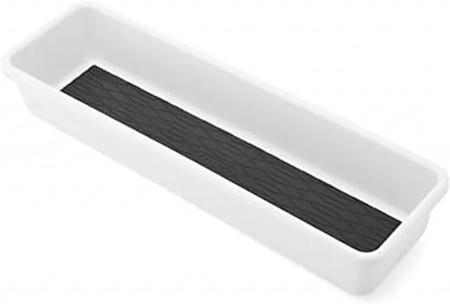 Copco Drawer Organizer for Kitchen Spice Rack Storage - Nonslip Liner, Fits Standard Drawers, 12.81 x 3.81 x 2.1 Inches, Versatile Home Organization Tray for Pantry, Office, Bathroom