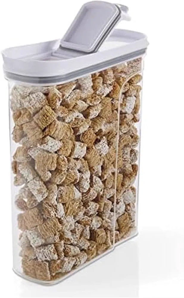 Copco Clear Cereal Storage Container 4.75 Qt - Airtight Flip-Top Lid, BPA-Free Plastic, Pantry Organizer for Dry Food, Cereal, Pasta, Nuts, Pet Food - Space-Saving Kitchen Storage Bin