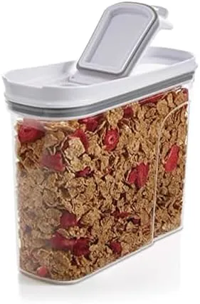 Copco Clear Cereal Storage Container 2.64 Qt - Airtight Flip-Top Lid, BPA-Free Plastic, Pantry Organizer for Dry Food, Nuts, Pasta, Pet Food - Space-Saving Kitchen Food Storage