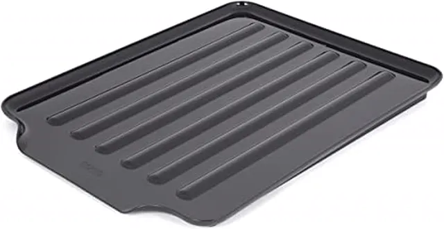 Copco Large Black Drain Board Fits Under Any Large Dish Rack to Catch Water or for Larger Pots Alone, Angled Base Allows for Self Draining with Raised Ribs to Prevent Water from Puddling