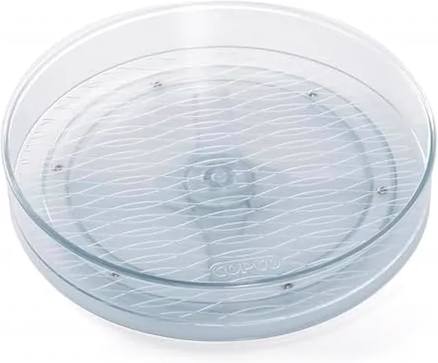 Copco 9 Inch Lazy Susan Turntable Organizer - Clear Plastic Rotating Cabinet Organizer for Kitchen, Pantry, Refrigerator, Bathroom, and Countertop Storage