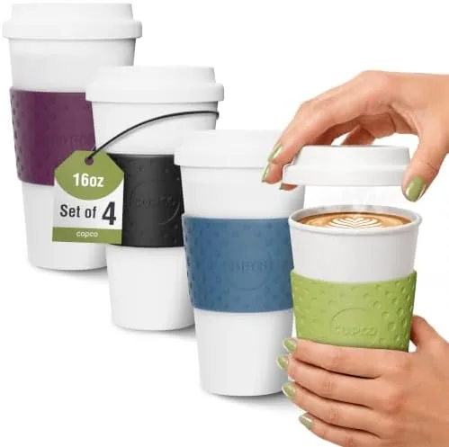 Copco Acadia 16 oz travel mug, set of 4 in Mixed