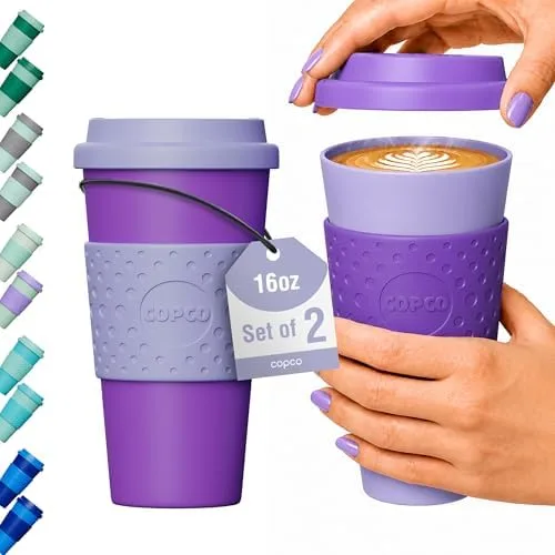 Copco Acadia 16 oz travel mug, set of 2 in Purple