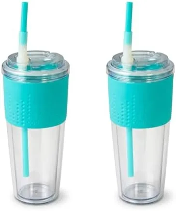 Copco Lock-n-Roll 20 oz tumbler, set of 2 in Teal