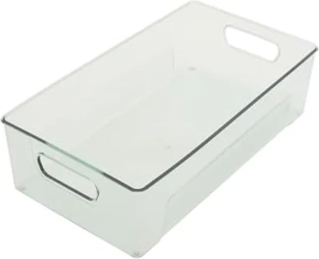 Copco fridge storage bin with handles in Clear Green
