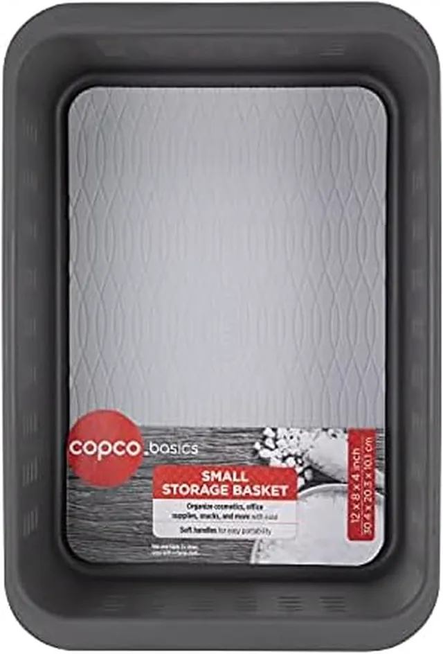 Copco Small Storage Basket with Removable Liner, Gray